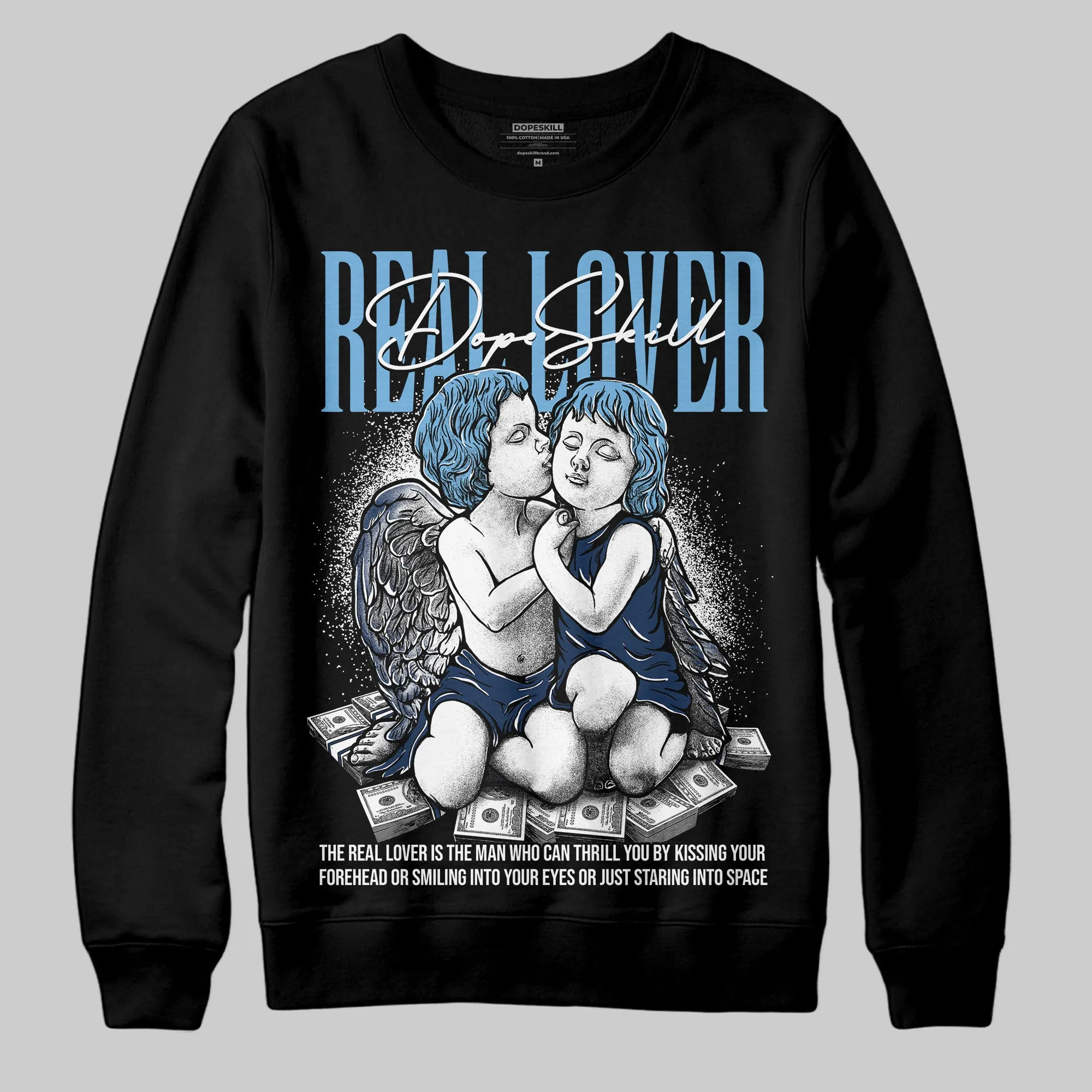 Summit White Navy 4s DopeSkill Sweatshirt Real Lover Graphic sold by DopeSkill product image thumbnail 2