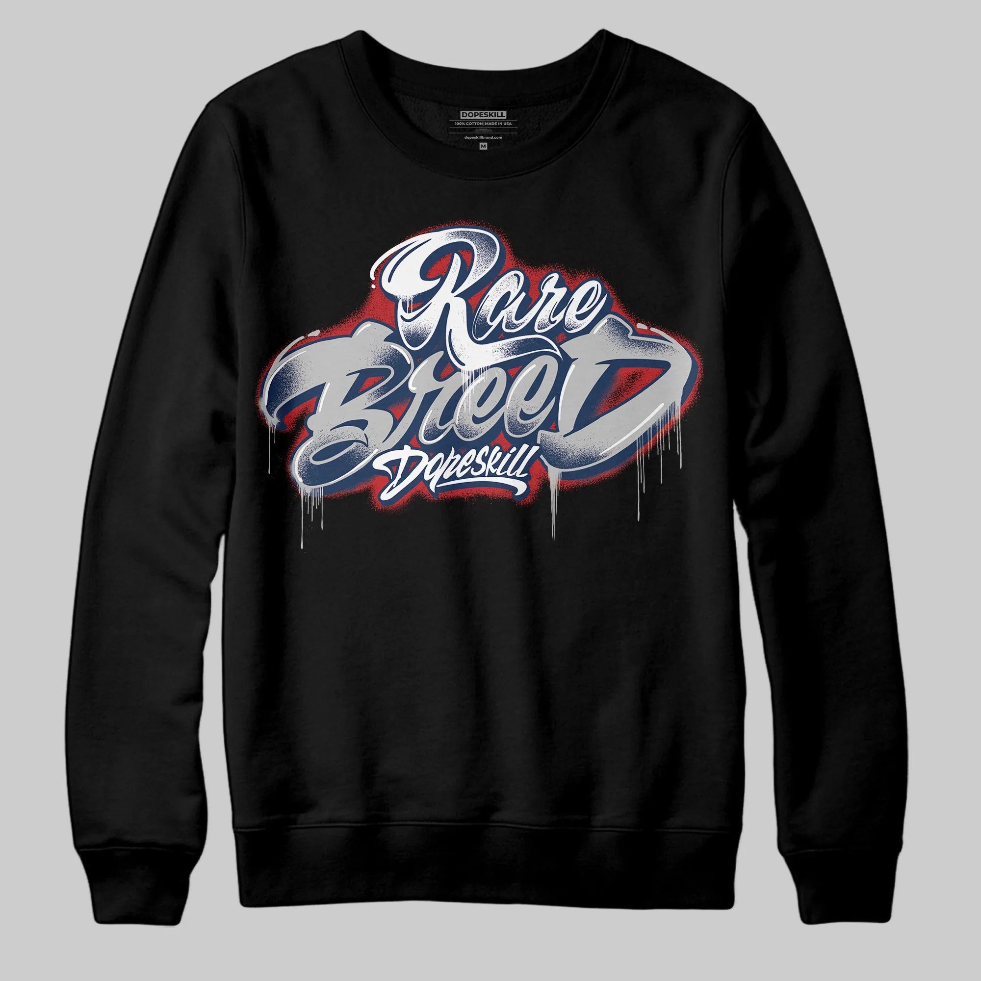 Summit White Navy 4s DopeSkill Sweatshirt Rare Breed Type Graphic sold by DopeSkill product image thumbnail 2