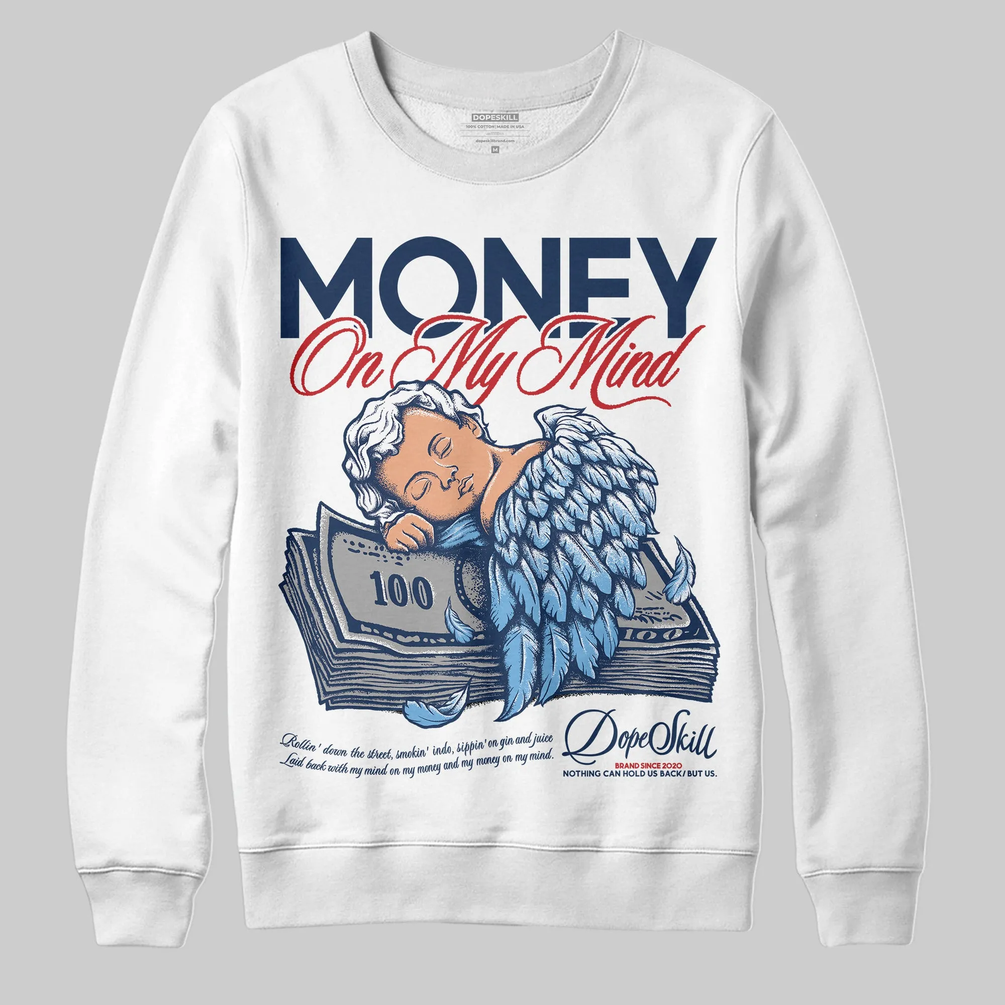 Summit White Navy 4s DopeSkill Sweatshirt MOMM Graphic sold by DopeSkill