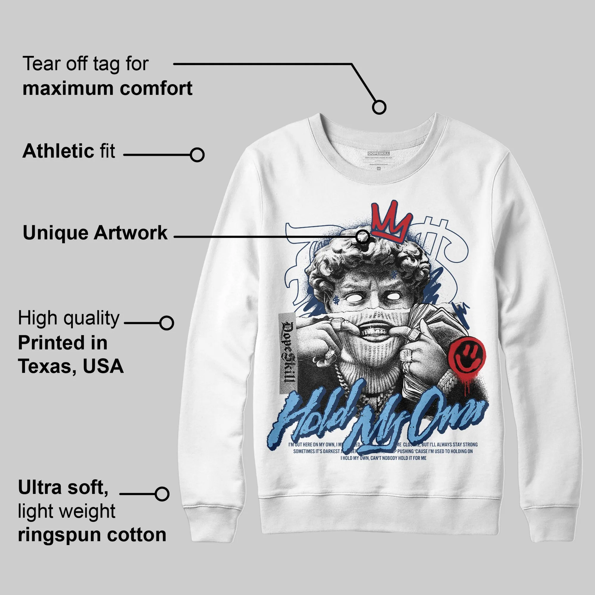 Summit White Navy 4s DopeSkill Sweatshirt In My Way Graphic sold by DopeSkill product image thumbnail 3