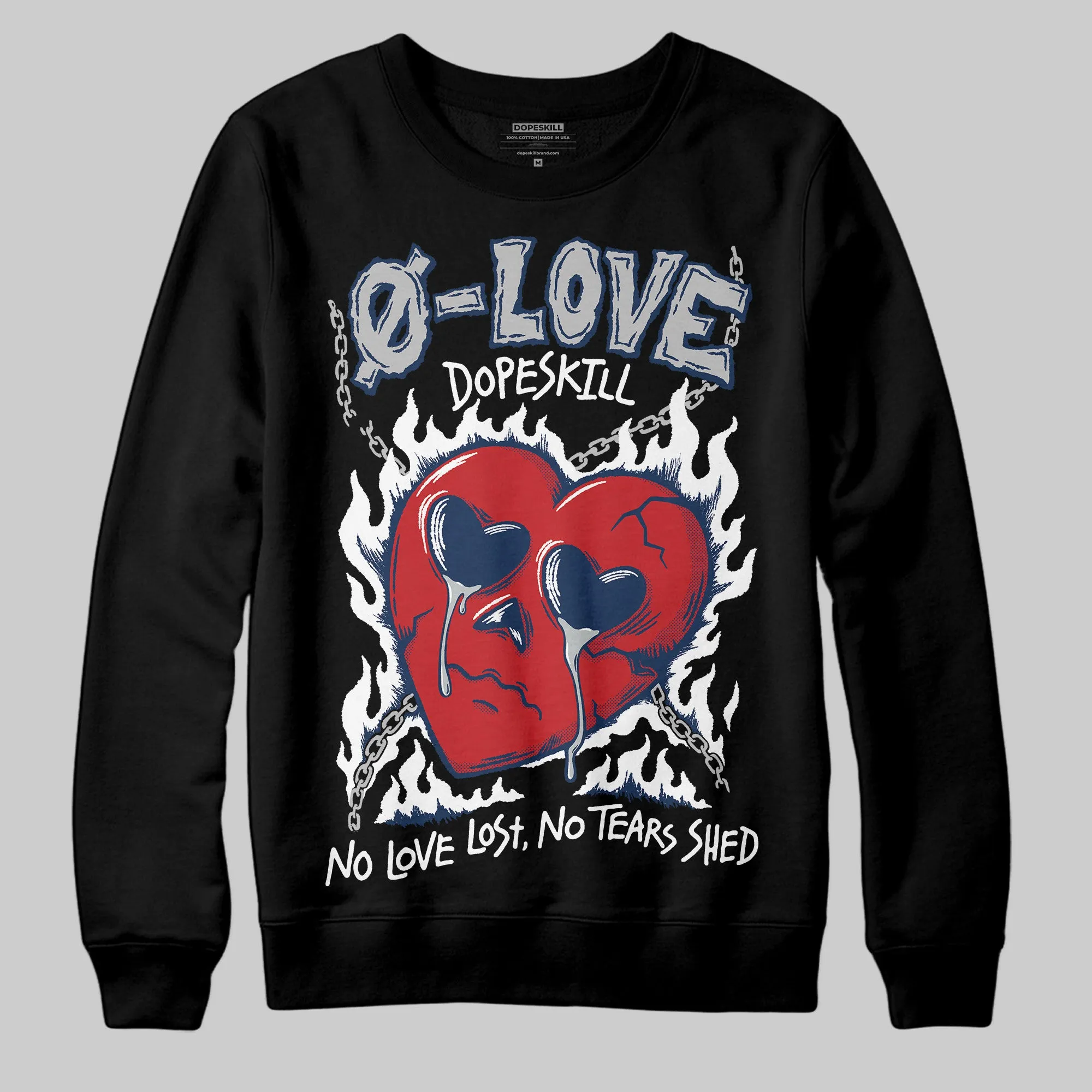 Summit White Navy 4s DopeSkill Sweatshirt Crying Heart Graphic sold by DopeSkill product image thumbnail 2