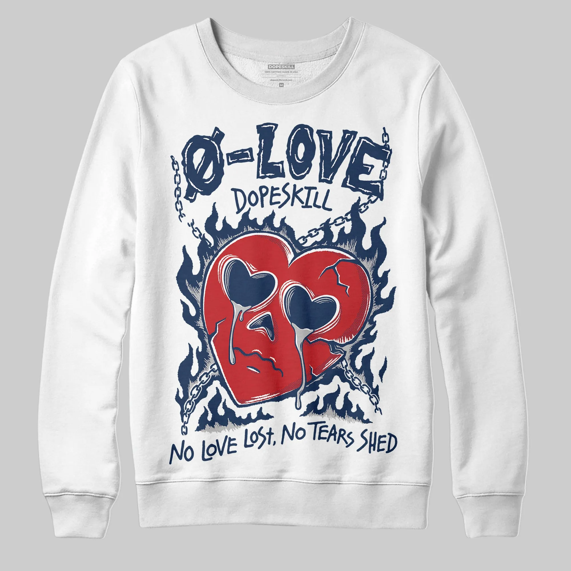 Summit White Navy 4s DopeSkill Sweatshirt Crying Heart Graphic sold by DopeSkill