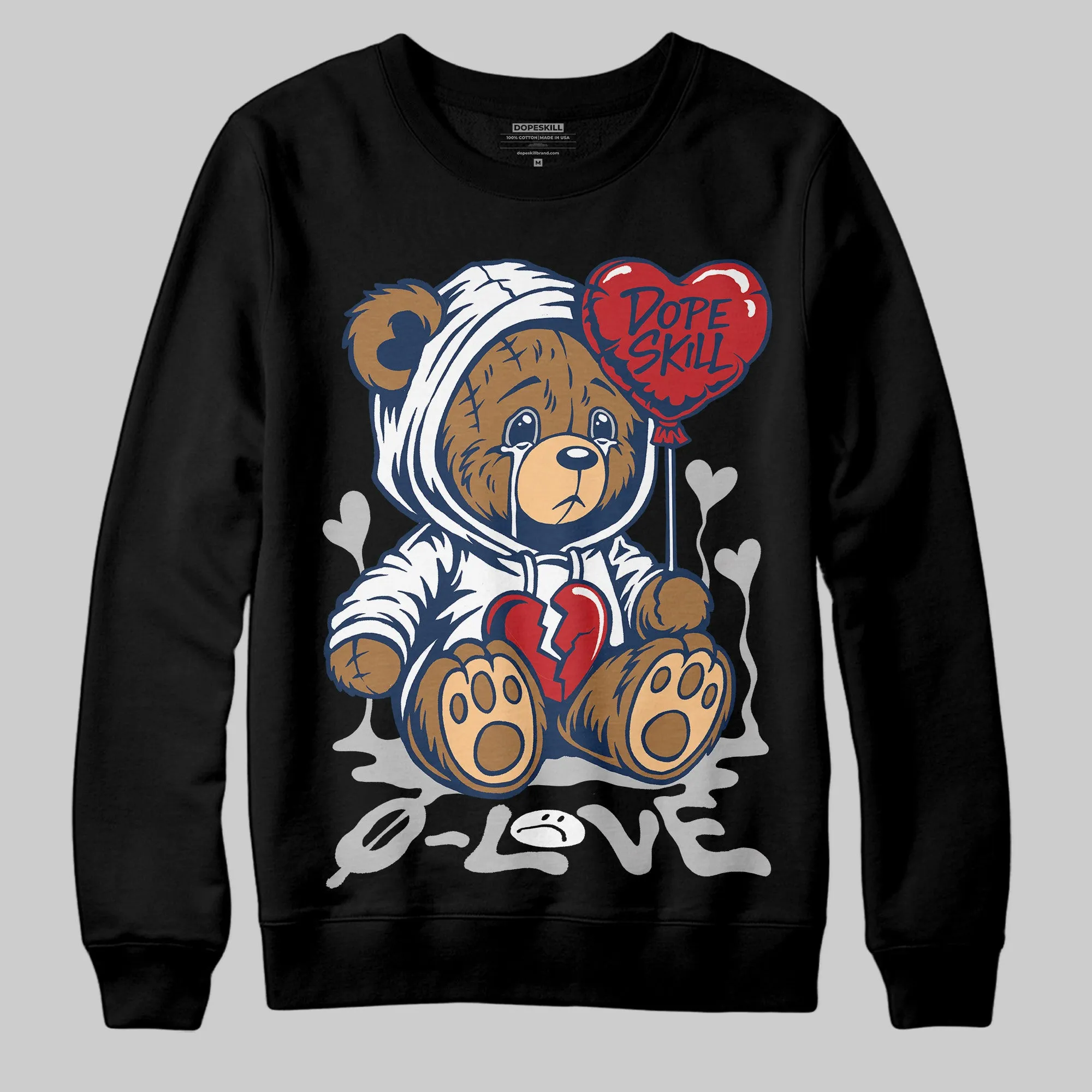 Summit White Navy 4s DopeSkill Sweatshirt Broken Bear Graphic sold by DopeSkill product image thumbnail 2