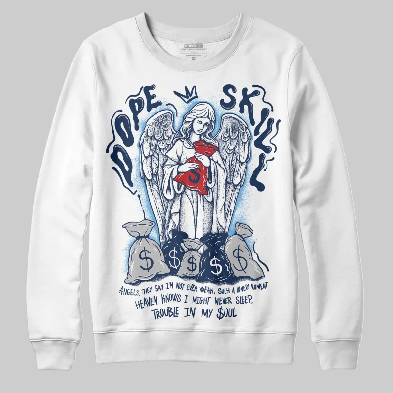 Summit White Navy 4s DopeSkill Sweatshirt Angels Graphic sold by DopeSkill
