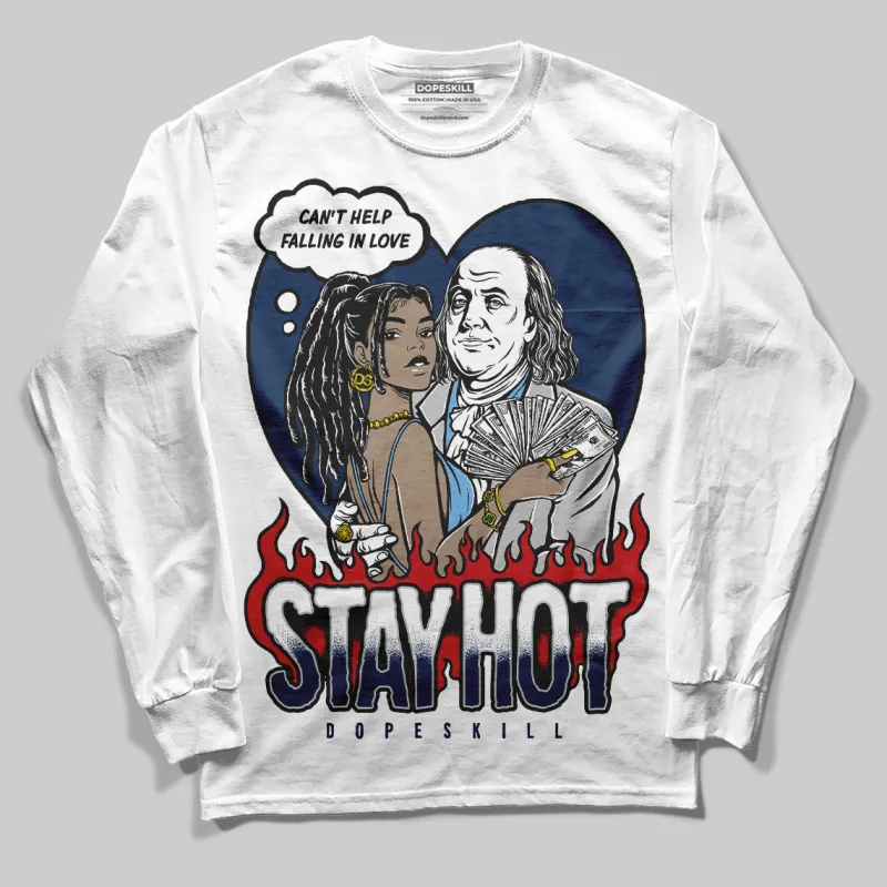 Summit White Navy 4s DopeSkill Long Sleeve T-Shirt Stay Hot Graphic sold by DopeSkill