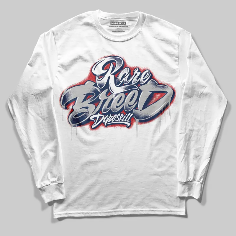 Summit White Navy 4s DopeSkill Long Sleeve T-Shirt Rare Breed Type Graphic sold by DopeSkill