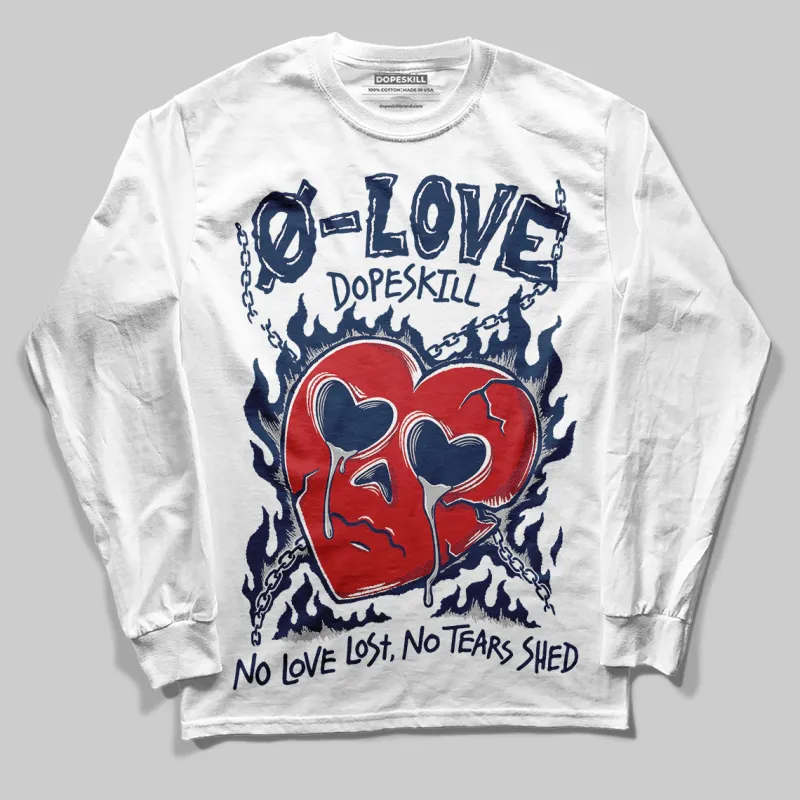 Summit White Navy 4s DopeSkill Long Sleeve T-Shirt Crying Heart Graphic sold by DopeSkill