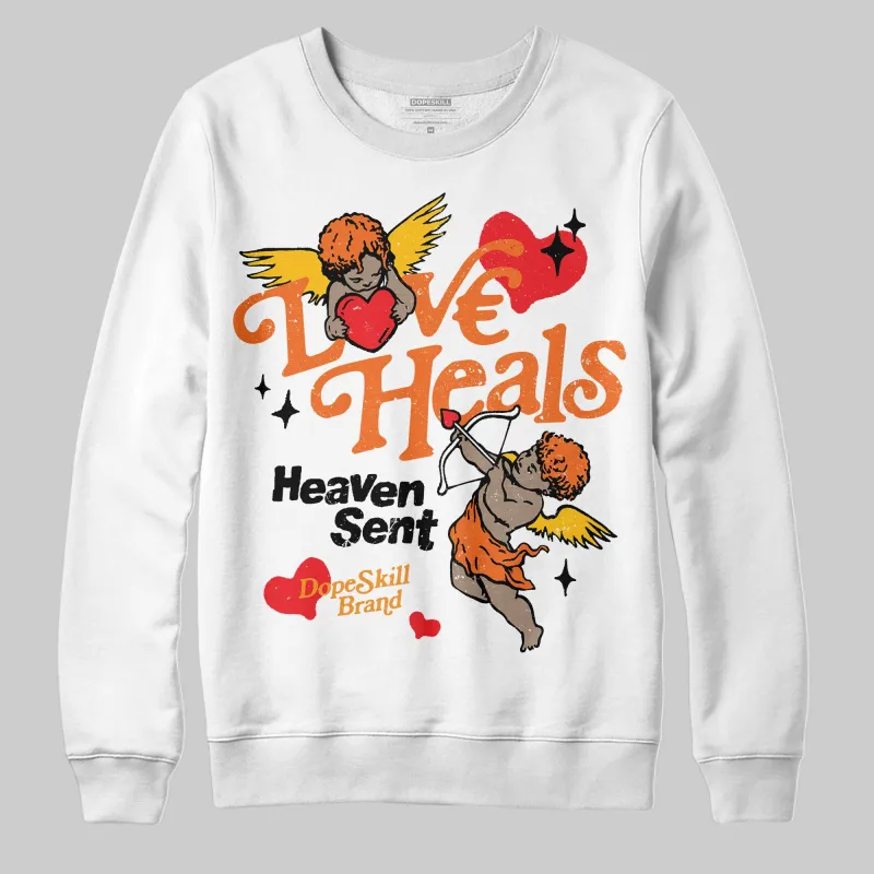 Orange Black White DopeSkill Sweatshirt New Love Heals Graphic sold by DopeSkill