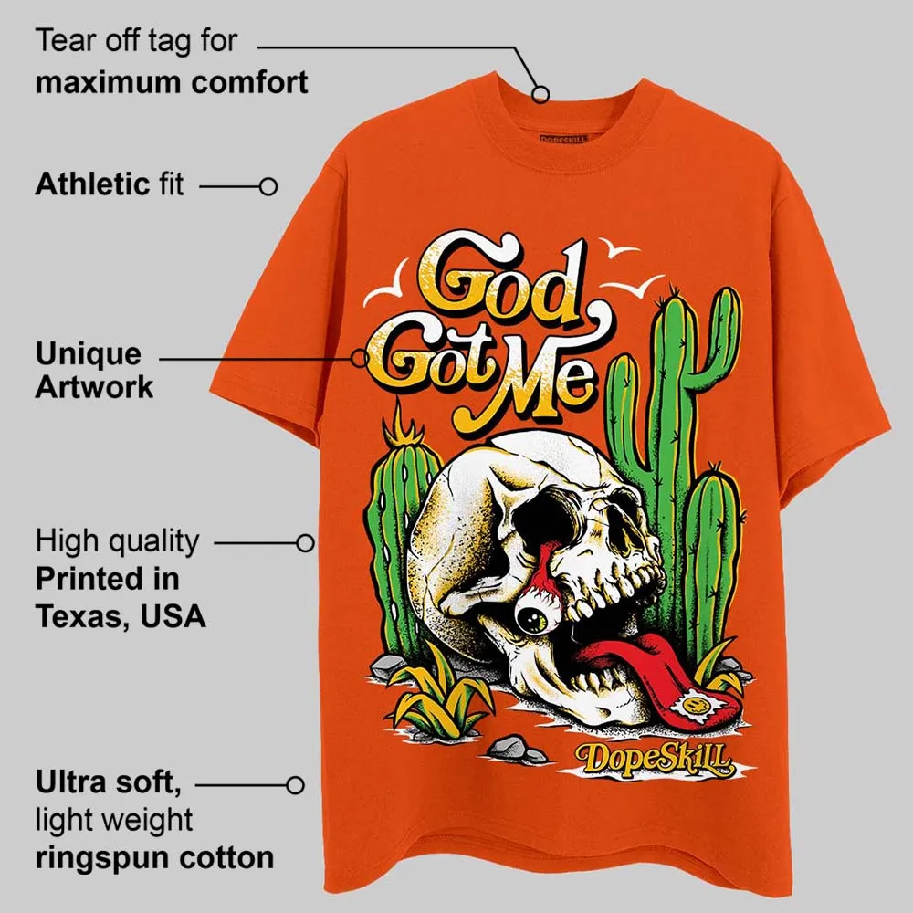 Orange Black White DopeSkill Orange T-shirt God Got Me Graphic sold by DopeSkill product image thumbnail 2