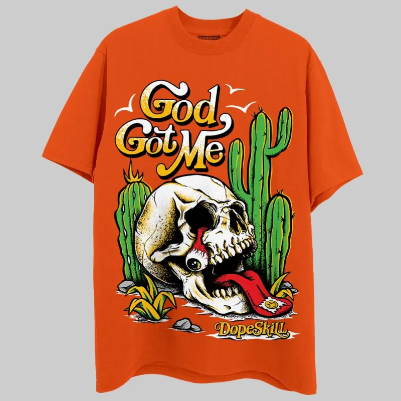 Orange Black White DopeSkill Orange T-shirt God Got Me Graphic sold by DopeSkill