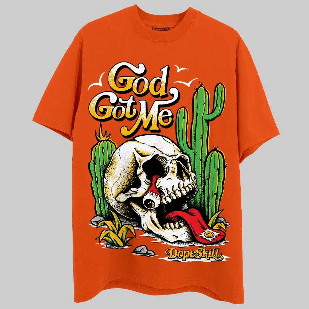 Orange Black White DopeSkill Orange T-shirt God Got Me Graphic sold by DopeSkill