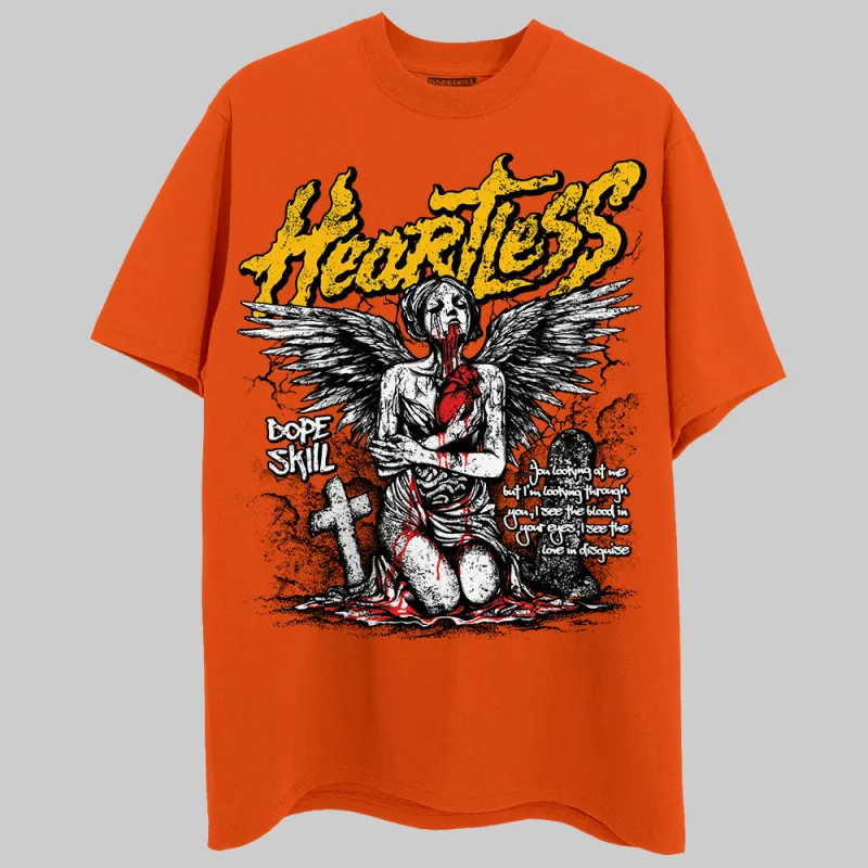 Orange Black White DopeSkill Orange T-shirt Heartless Graphic sold by DopeSkill