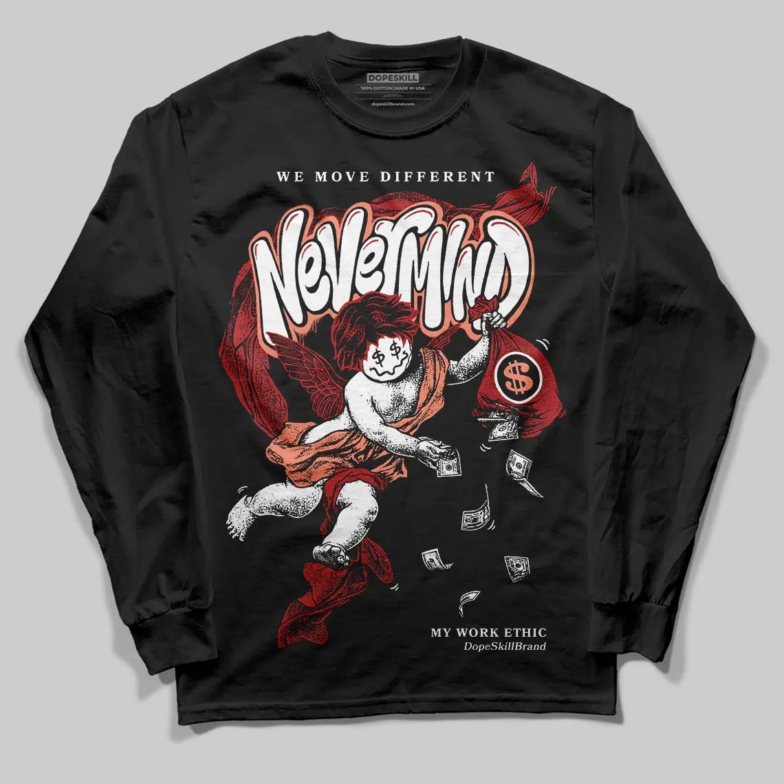 Rare Air Cinnabar 1s DopeSkill Long Sleeve T-Shirt Nevermind Graphic sold by DopeSkill