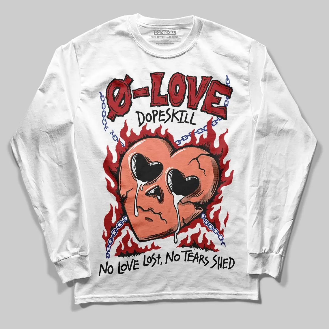 Rare Air Cinnabar 1s DopeSkill Long Sleeve T-Shirt Crying Heart Graphic sold by DopeSkill product image thumbnail 2