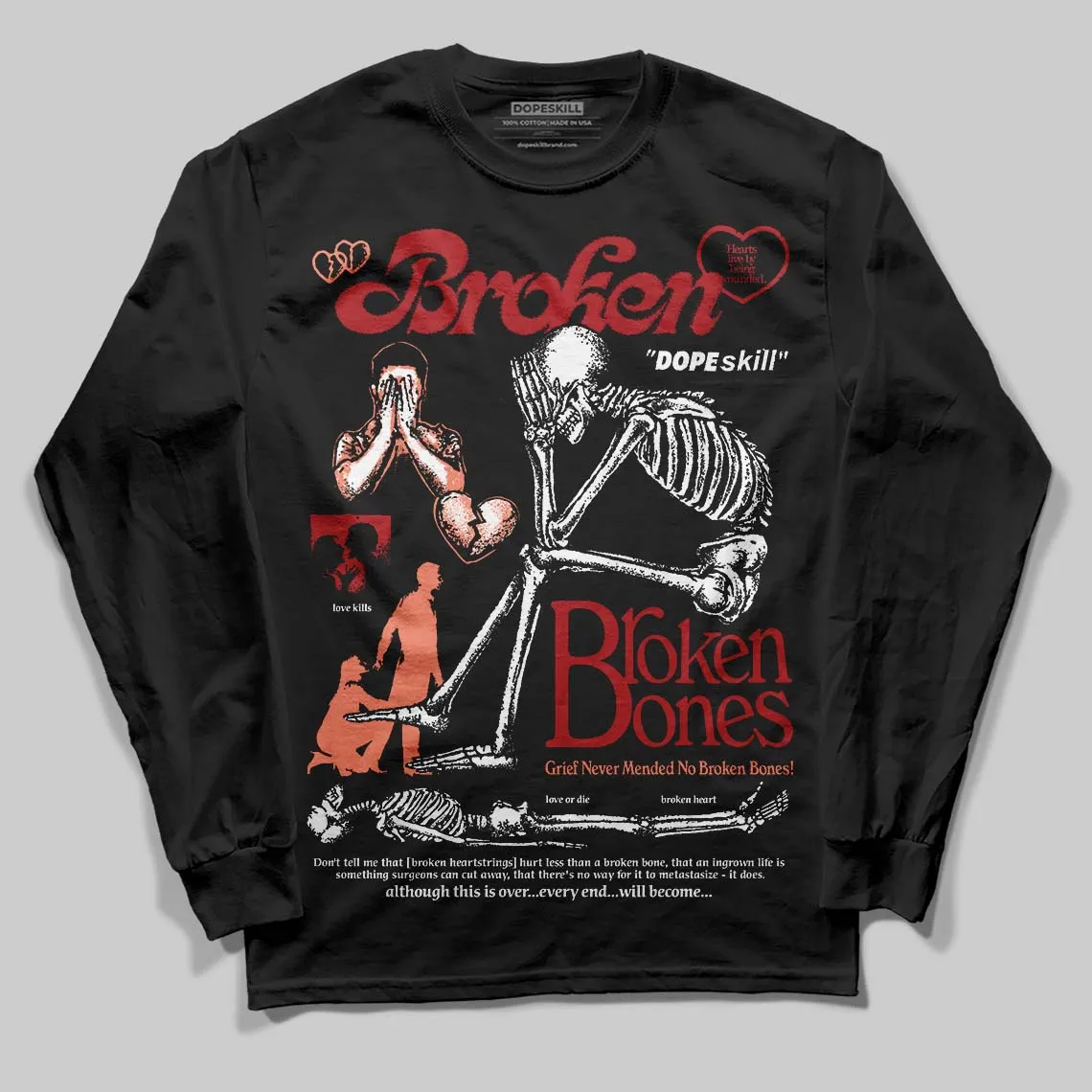 Rare Air Cinnabar 1s DopeSkill Long Sleeve T-Shirt Broken Bones Graphic sold by DopeSkill