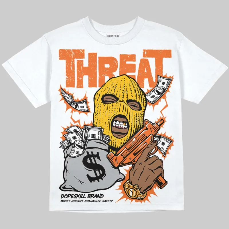 Orange Black White DopeSkill Oversize Print T-Shirt Under Threat Graphic sold by DopeSkill