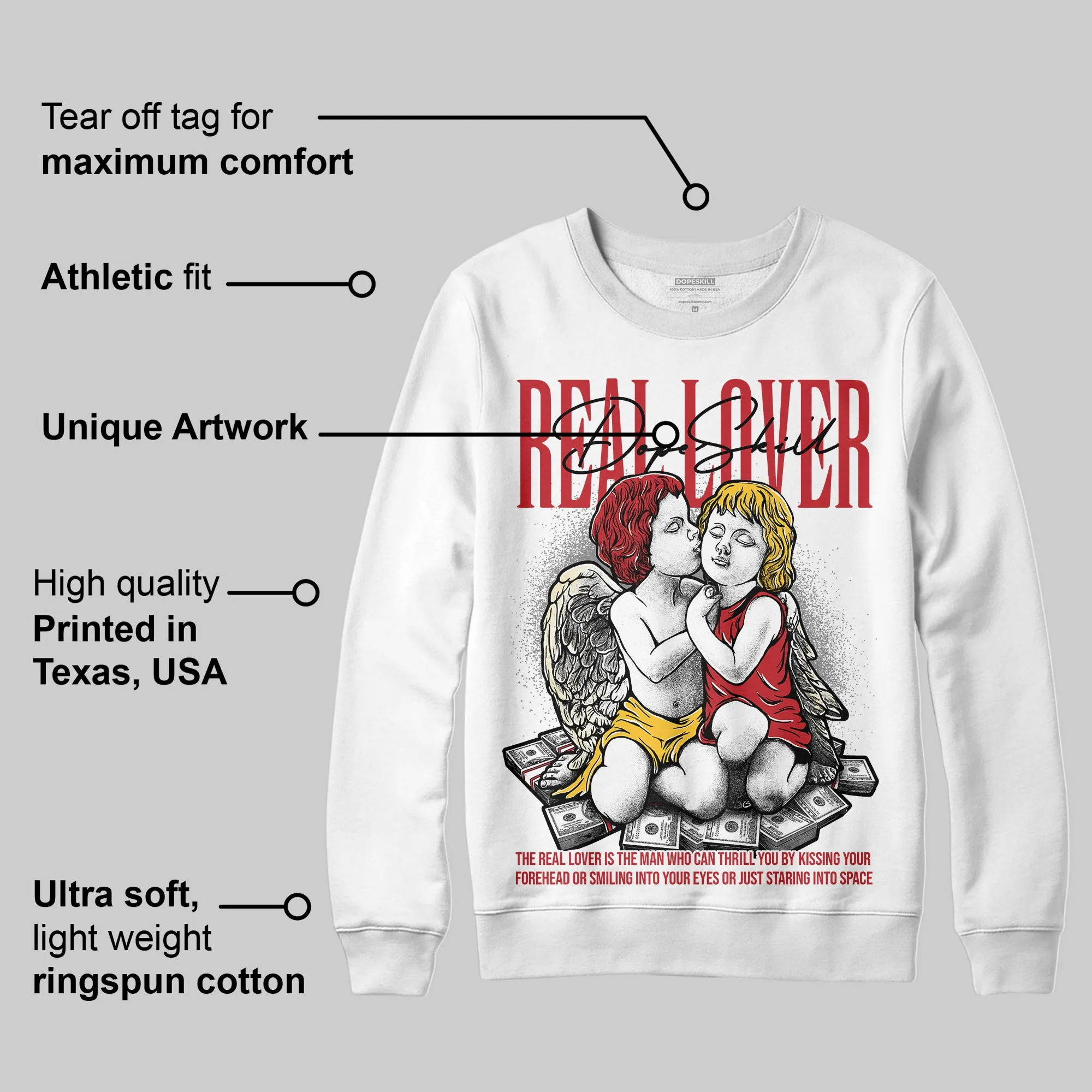 Union LA x Air Retro OG 1s DopeSkill Sweatshirt Real Lover Graphic sold by DopeSkill product image thumbnail 3