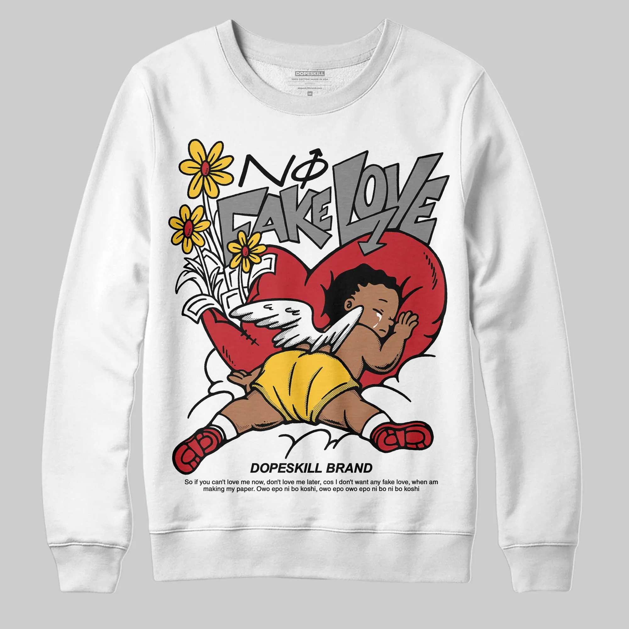 Union LA x Air Retro OG 1s DopeSkill Sweatshirt No Fake Love Graphic sold by DopeSkill