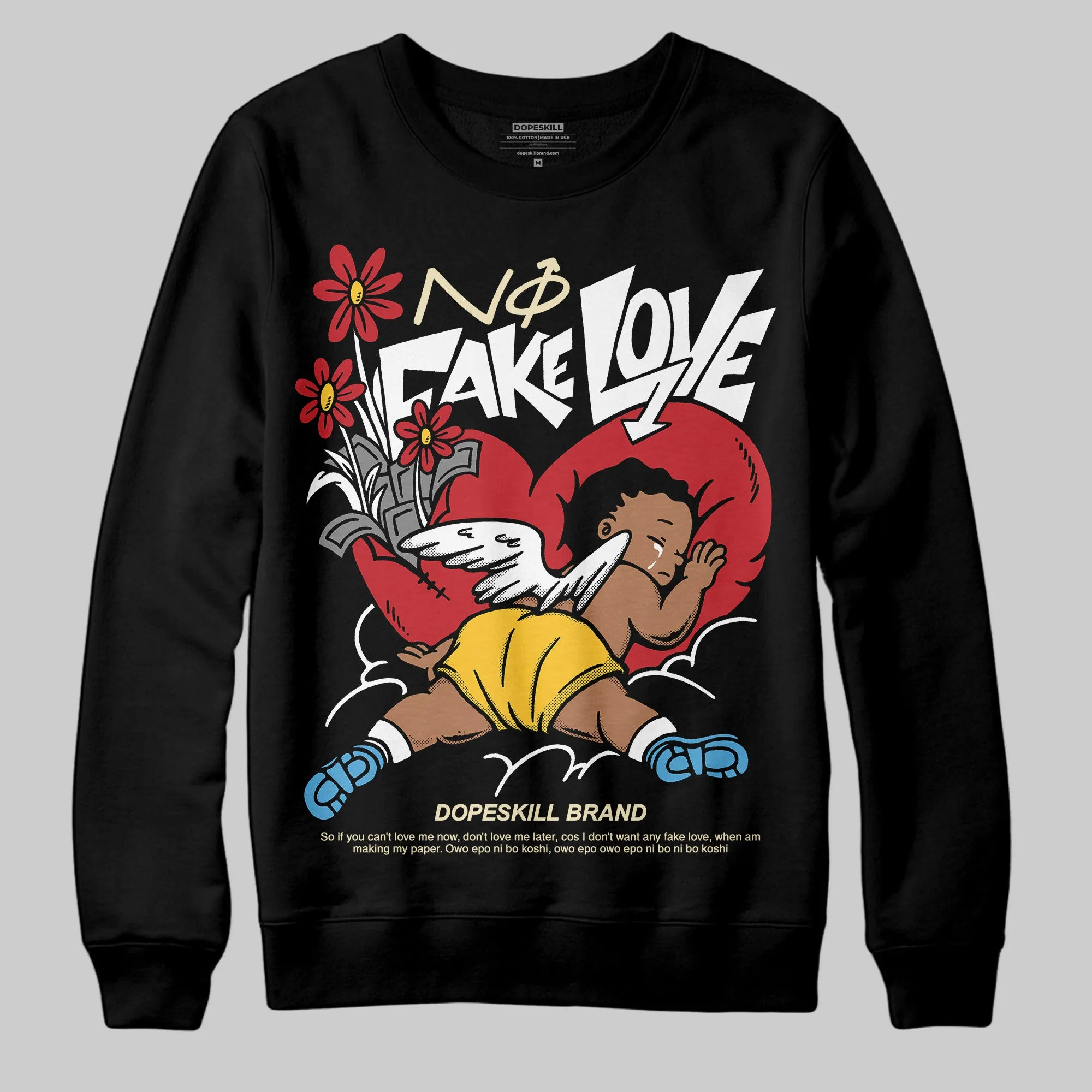 Union LA x Air Retro OG 1s DopeSkill Sweatshirt No Fake Love Graphic sold by DopeSkill product image thumbnail 2