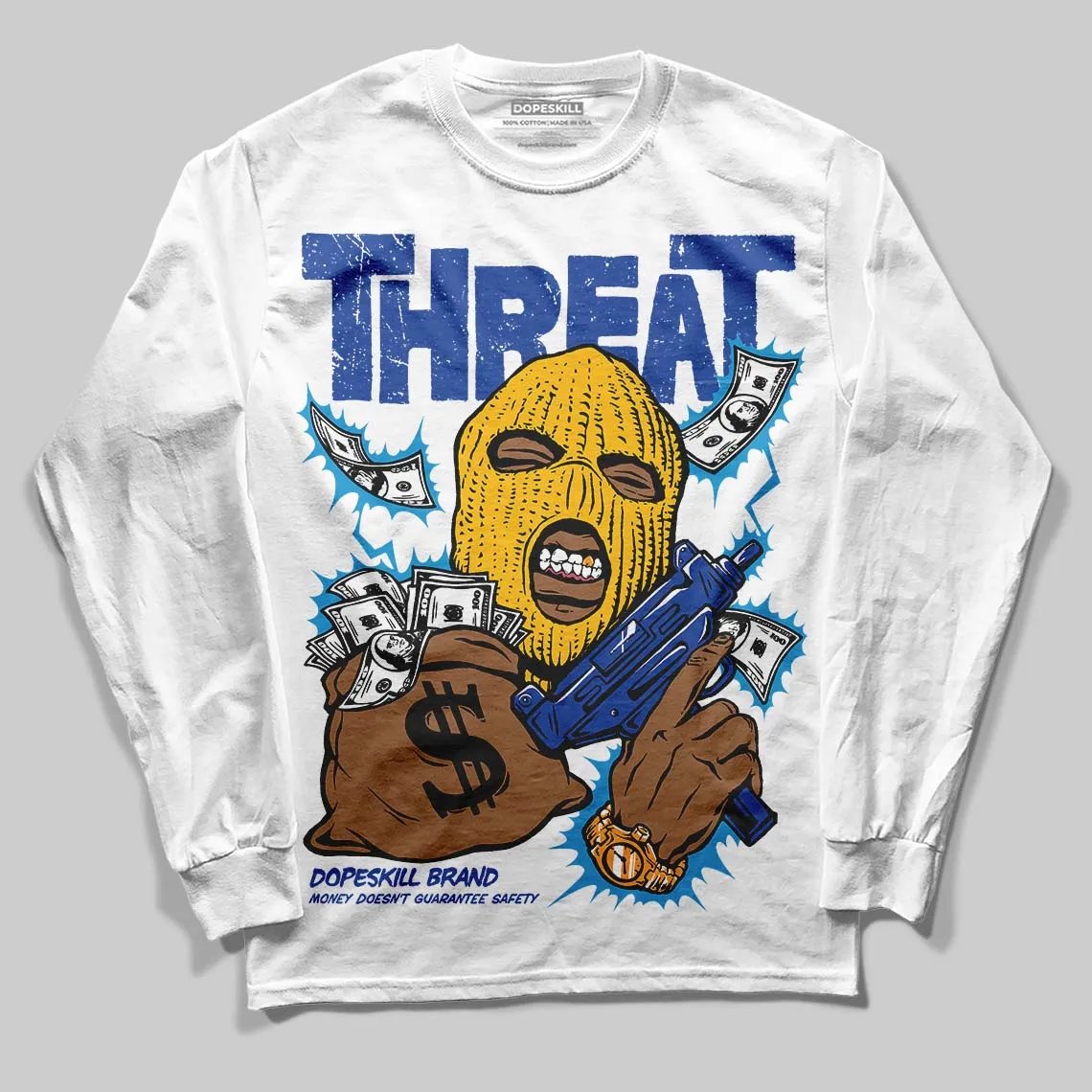 Royal Blue Collection DopeSkill Long Sleeve T-Shirt Under Threat Graphic sold by DopeSkill