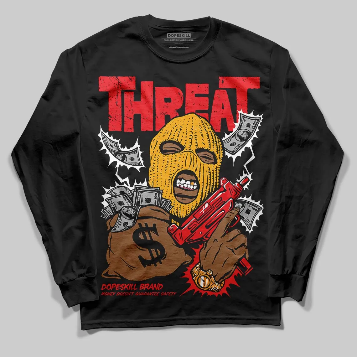 Red Collection DopeSkill Long Sleeve T-Shirt Under Threat Graphic sold by DopeSkill