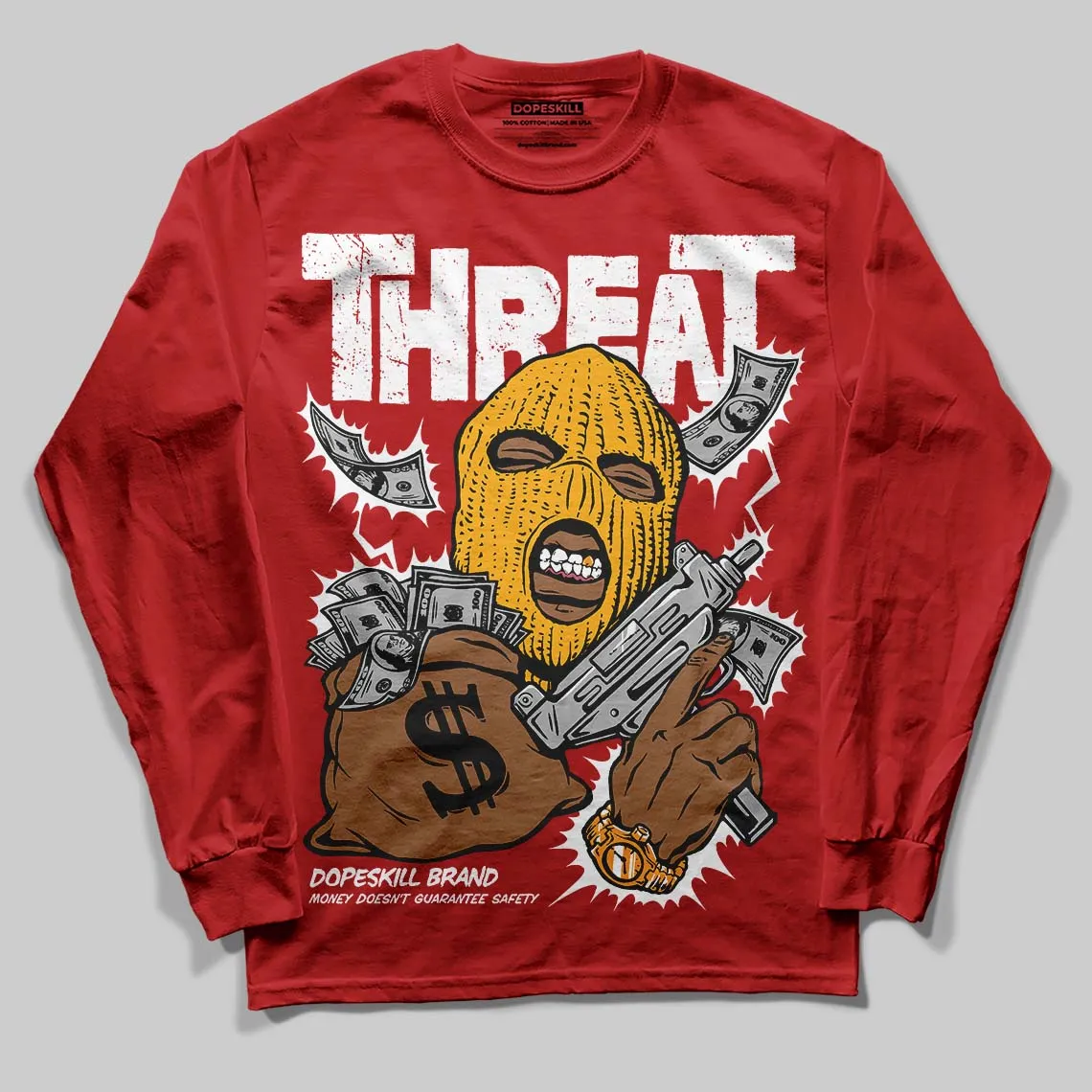 Red Collection DopeSkill Long Sleeve T-Shirt Under Threat Graphic sold by DopeSkill product image thumbnail 3