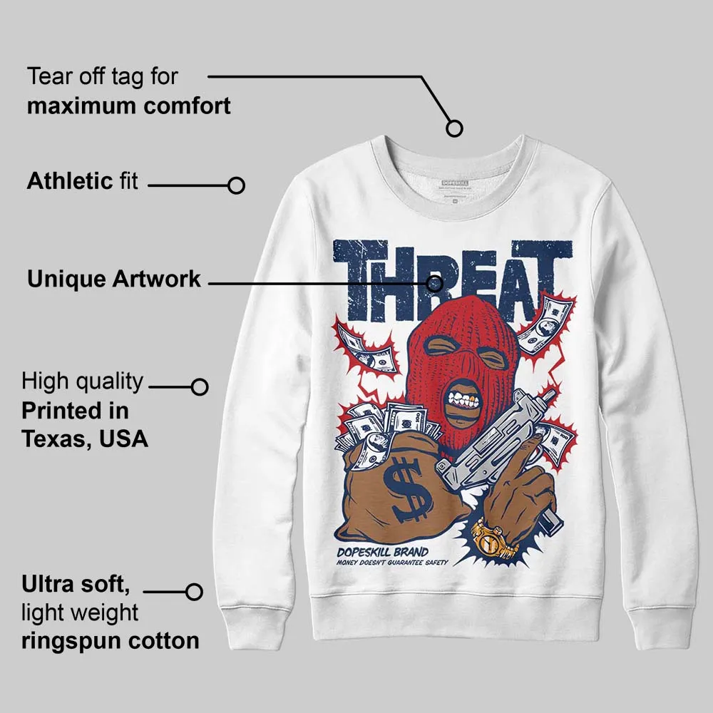 Summit White Navy 4s DopeSkill Sweatshirt Under Threat Graphic sold by DopeSkill product image thumbnail 3