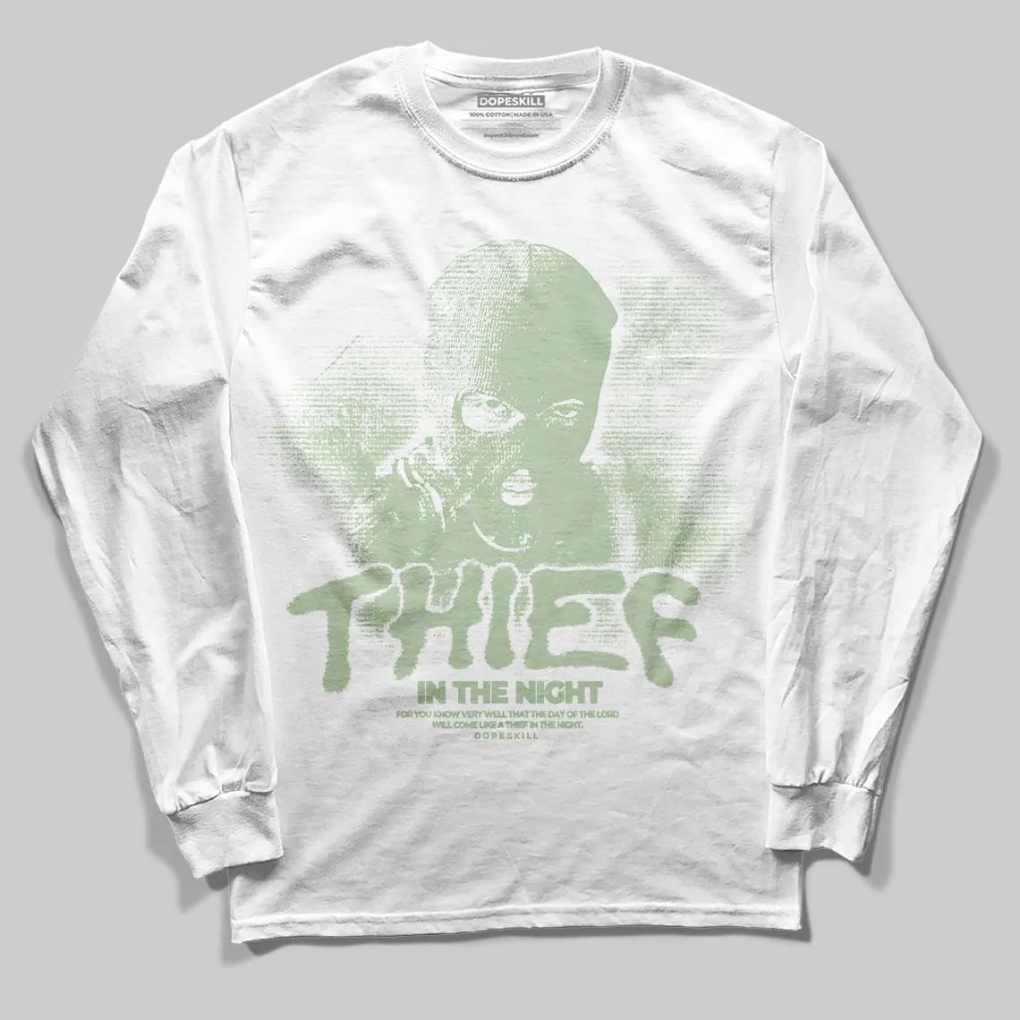 Seafoam 4s 2025 DopeSkill Long Sleeve T-Shirt Thief In The Night Graphic sold by DopeSkill product image thumbnail 2