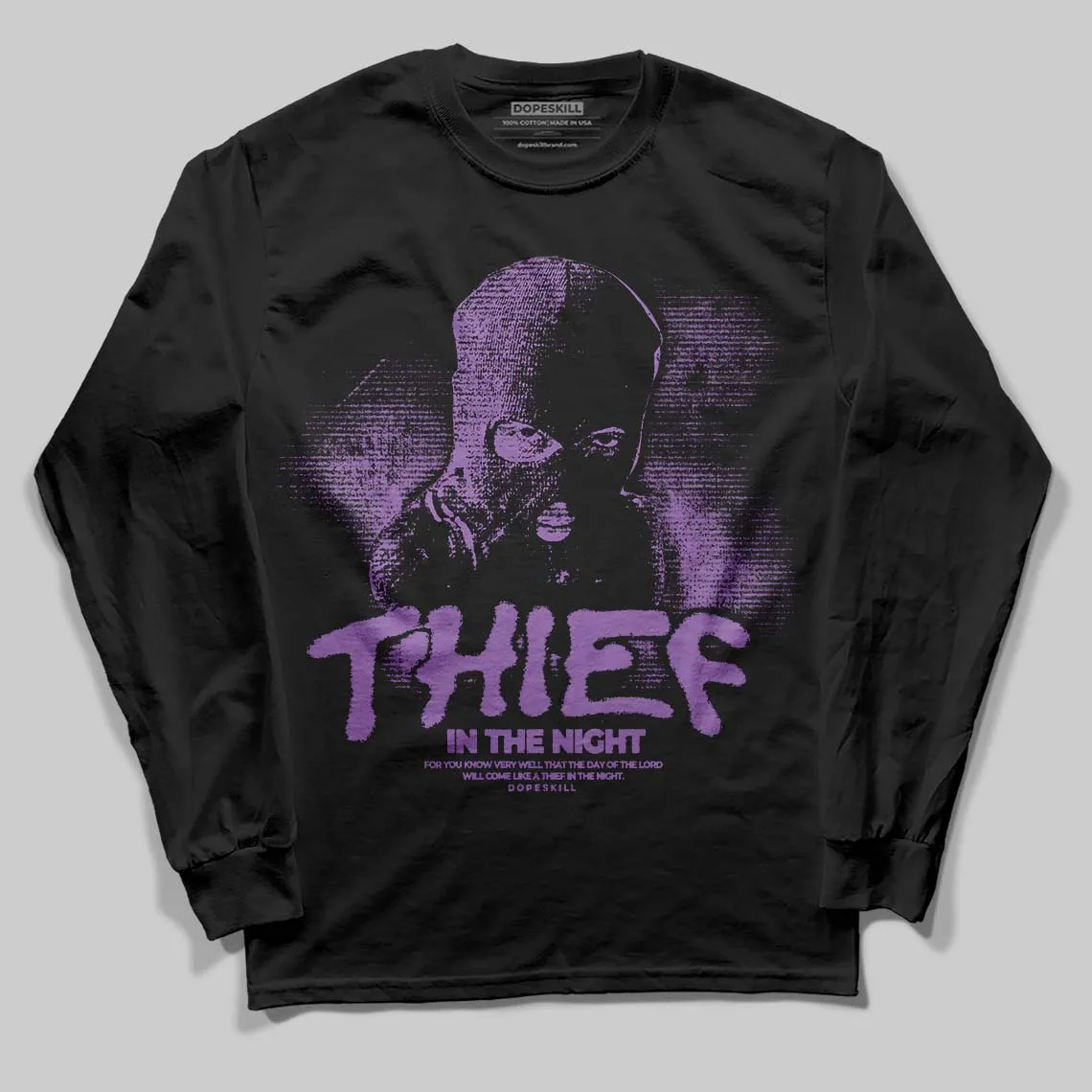 PURPLE Collection DopeSkill Long Sleeve T-Shirt Thief In The Night Graphic sold by DopeSkill
