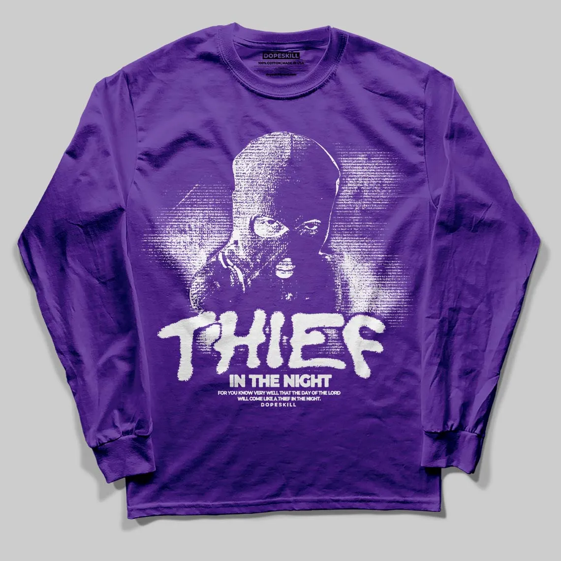 PURPLE Collection DopeSkill Long Sleeve T-Shirt Thief In The Night Graphic sold by DopeSkill product image thumbnail 3