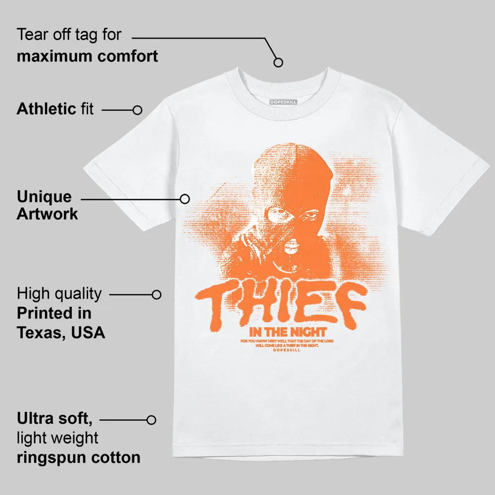Orange Black White DopeSkill T-Shirt Thief In The Night Graphic sold by DopeSkill product image thumbnail 4