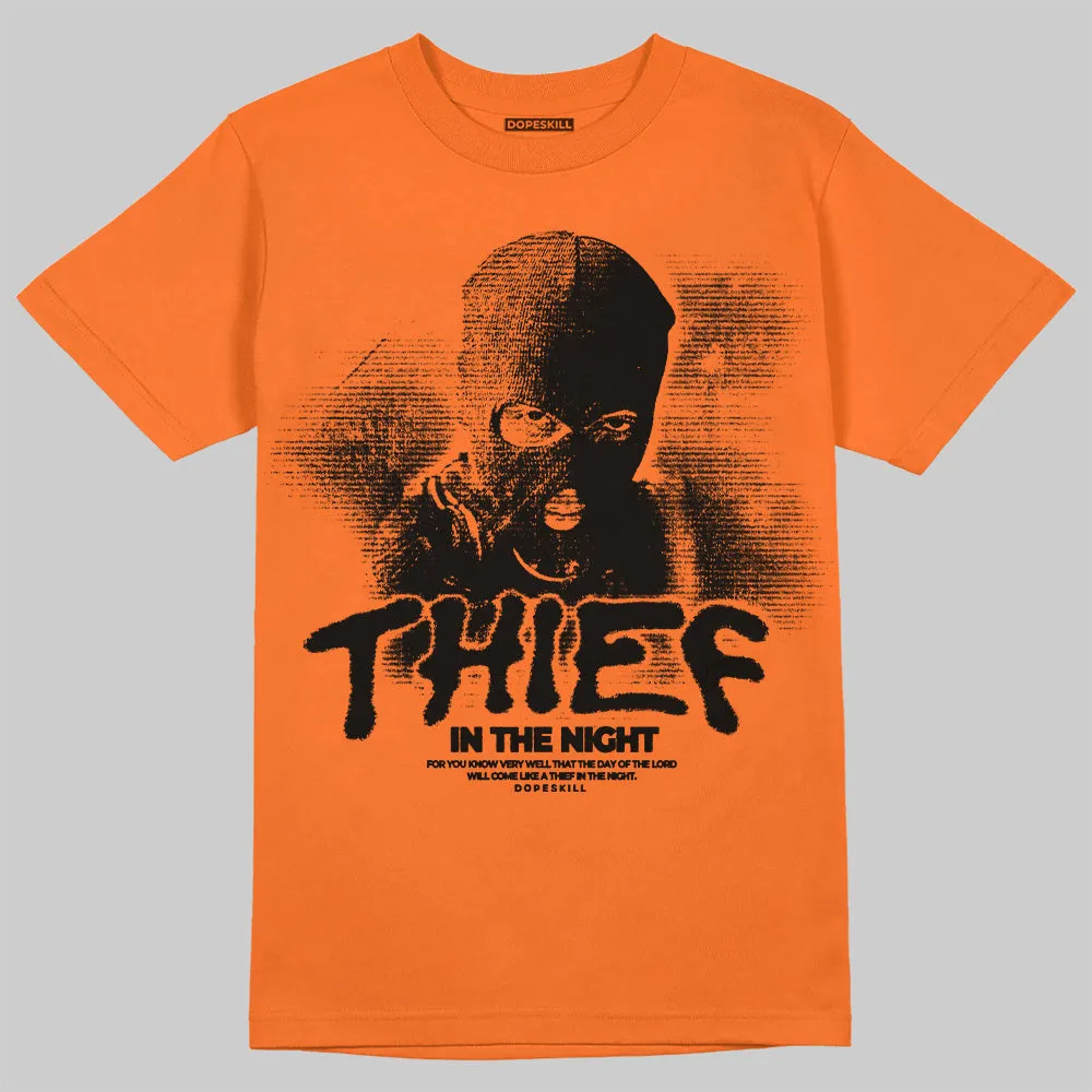 Orange Black White DopeSkill T-Shirt Thief In The Night Graphic sold by DopeSkill product image thumbnail 3