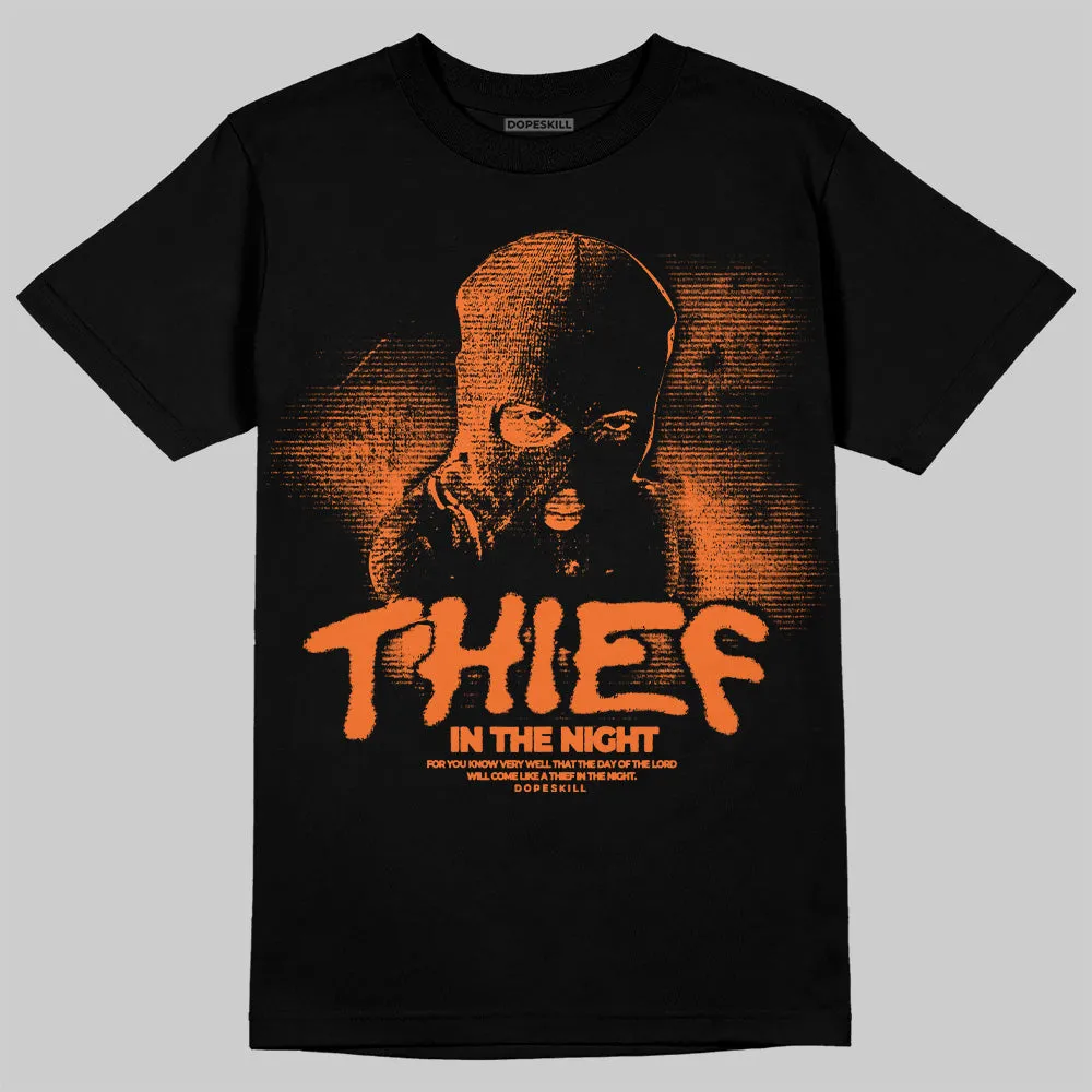 Orange Black White DopeSkill T-Shirt Thief In The Night Graphic sold by DopeSkill product image thumbnail 2