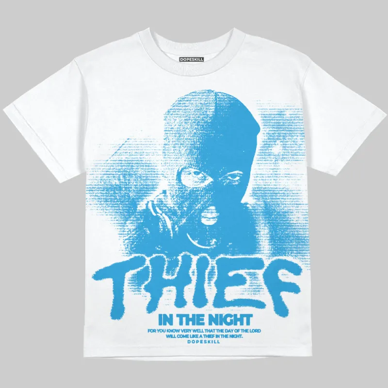Military Blue 4s DopeSkill Oversize Print T-Shirt Thief In The Night Graphic sold by DopeSkill