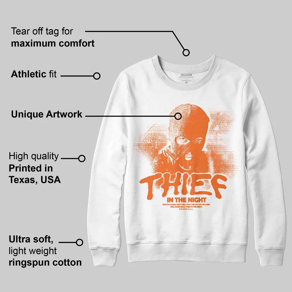 Orange Black White DopeSkill Sweatshirt Thief In The Night Graphic sold by DopeSkill product image thumbnail 3