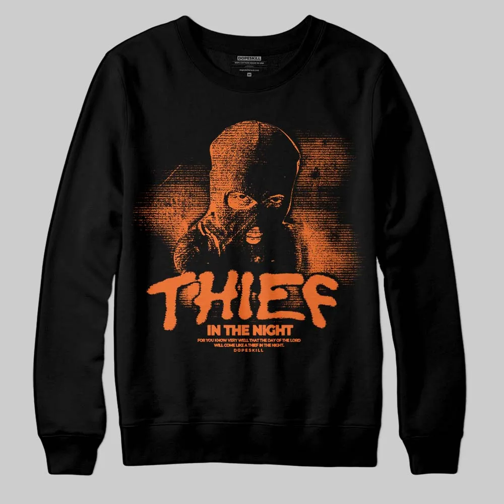 Orange Black White DopeSkill Sweatshirt Thief In The Night Graphic sold by DopeSkill product image thumbnail 2