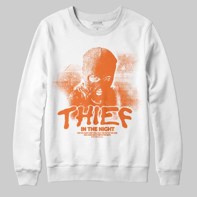 Orange Black White DopeSkill Sweatshirt Thief In The Night Graphic sold by DopeSkill