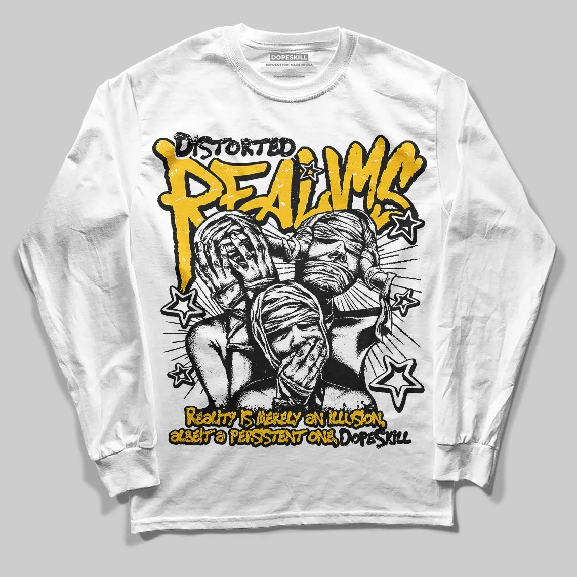 Yellow Collection DopeSkill Long Sleeve T-Shirt Distorted Realms Graphic sold by DopeSkill product image thumbnail 2