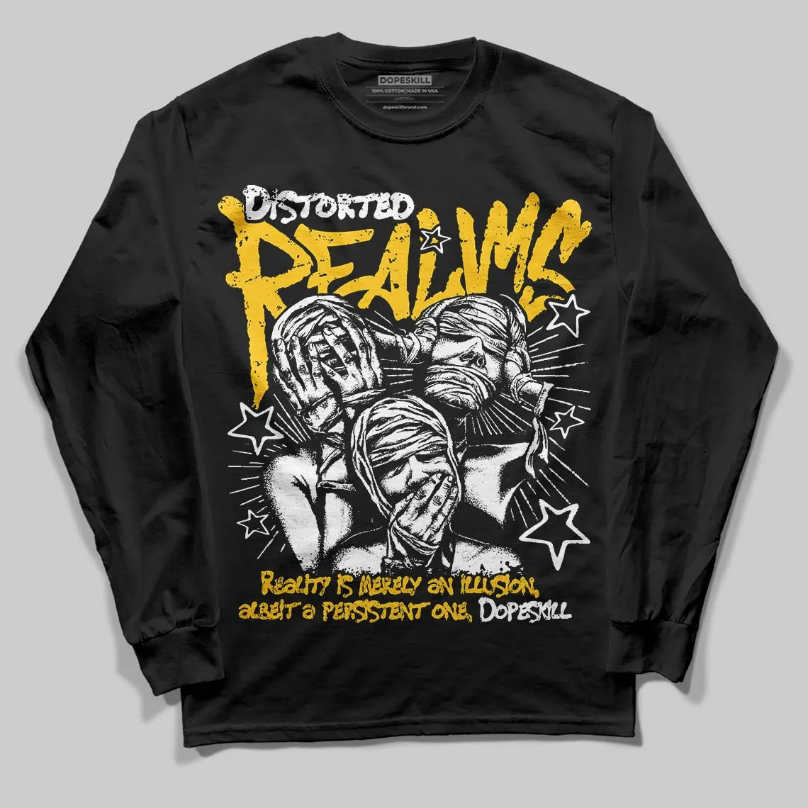 Yellow Collection DopeSkill Long Sleeve T-Shirt Distorted Realms Graphic sold by DopeSkill