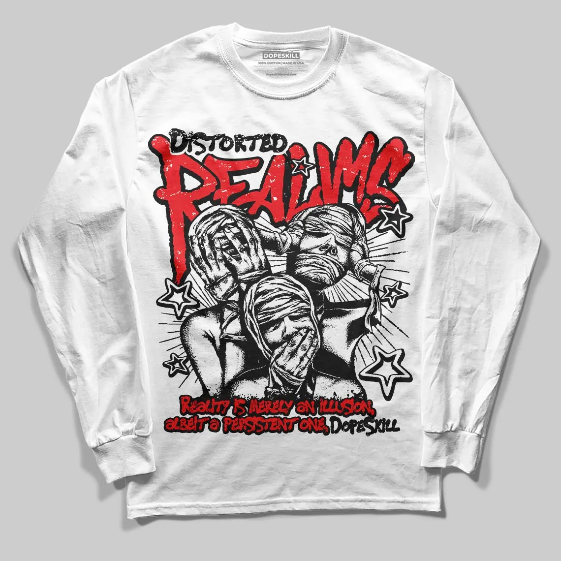 Red Collection DopeSkill Long Sleeve T-Shirt Distorted Realms Graphic sold by DopeSkill product image thumbnail 2