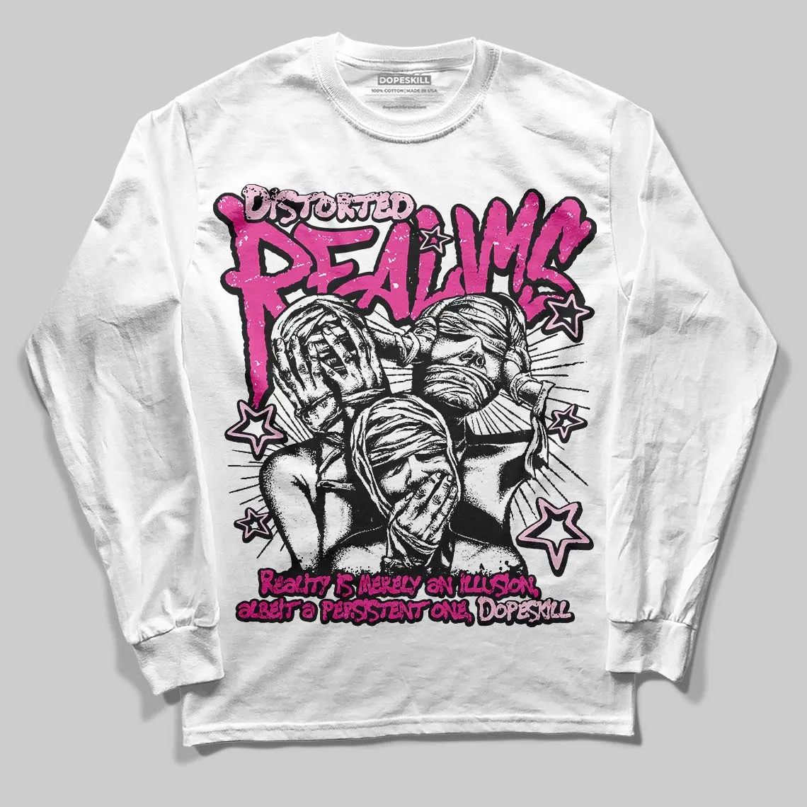 Pink Collection DopeSkill Long Sleeve T-Shirt Distorted Realms Graphic sold by DopeSkill