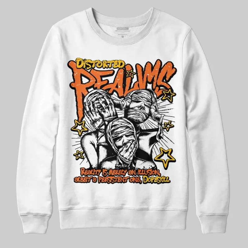 Orange Black White DopeSkill Sweatshirt Distorted Realms Graphic sold by DopeSkill