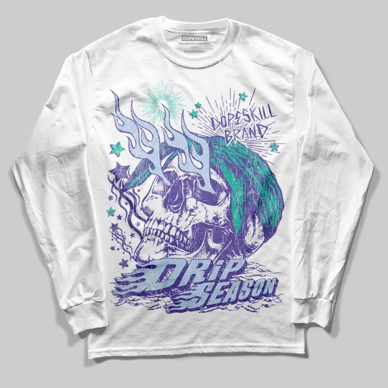 Grape 5s DopeSkill Long Sleeve T-Shirt Drip Season Graphic sold by DopeSkill
