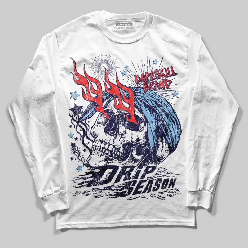 University Blue Collection DopeSkill Long Sleeve T-Shirt Drip Season Graphic sold by DopeSkill
