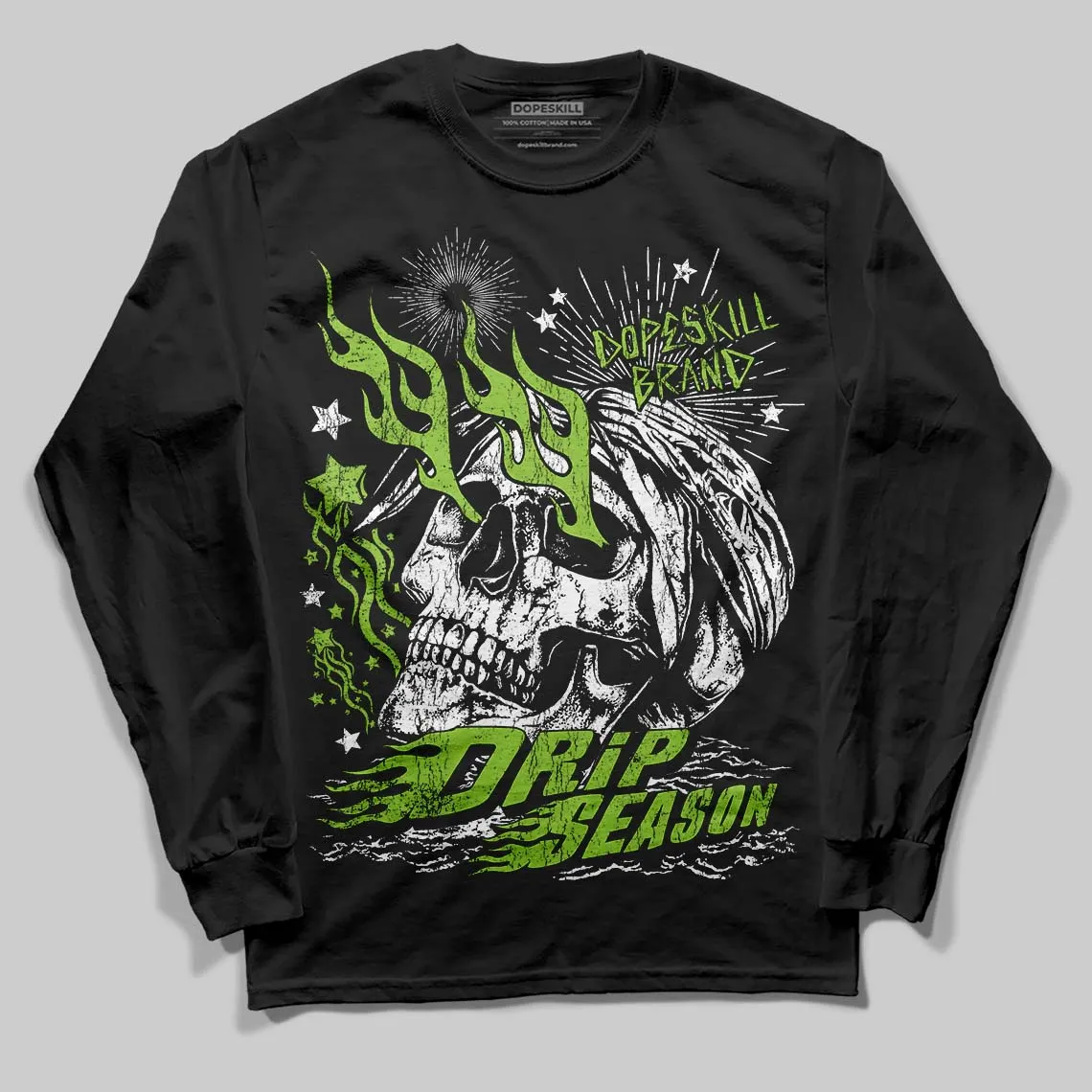 Neon Green Collection DopeSkill Long Sleeve T-Shirt Drip Season Graphic sold by DopeSkill