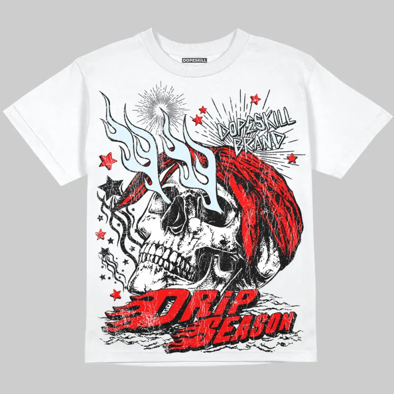 Cherry 11s DopeSkill Oversize Print T-Shirt Drip Season Graphic made by DopeSkill