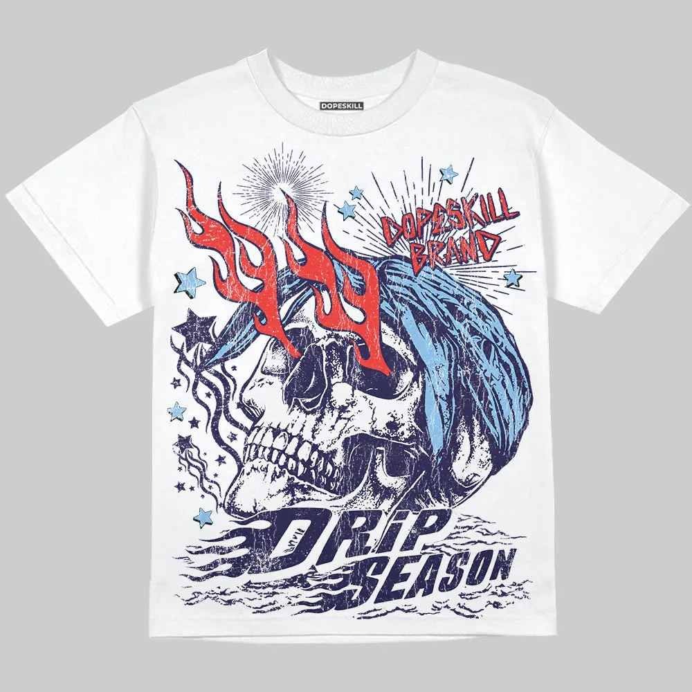 University Blue Collection DopeSkill Oversize Print T-Shirt Drip Season Graphic sold by DopeSkill