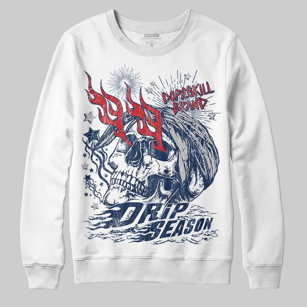 Summit White Navy 4s DopeSkill Sweatshirt Drip Season Graphic sold by DopeSkill