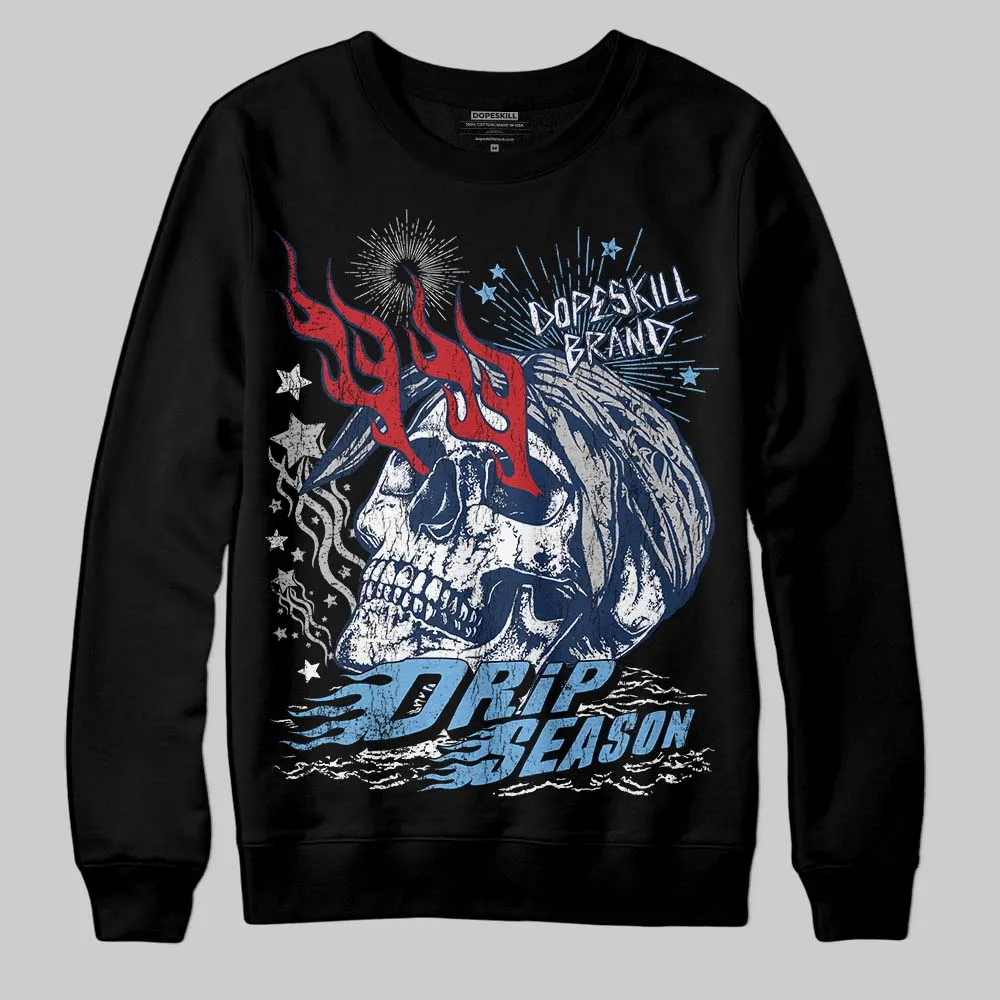 Summit White Navy 4s DopeSkill Sweatshirt Drip Season Graphic sold by DopeSkill product image thumbnail 2