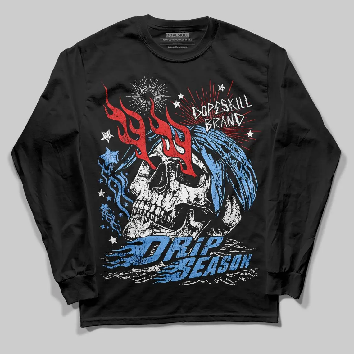 University Blue 6s DopeSkill Long Sleeve T-Shirt Drip Season Graphic sold by DopeSkill product image thumbnail 2